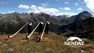 Alphorn Players in Nendaz Switzerland [upl. by Ahtnammas425]