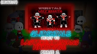 GLITCHTALE REACT TO LASTBREATHSANS HARDMODE PHASE 2 REQUEST [upl. by Ateuqal]