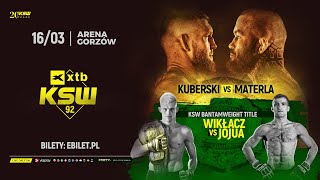 KSW 92 on Saturday March 16 at 2 pm ET 1p WET LIVE on Fight Network [upl. by Ahsinej112]