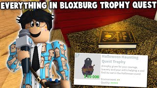 EVERYTHING IN THE quotNEWquot BLOXBURG TROPHY QUEST [upl. by Ahsauqal]