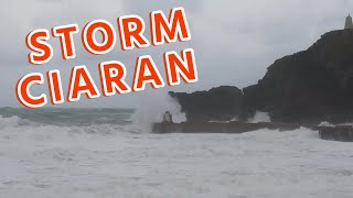 Storm Ciaran weather bomb batters Cornish Coast [upl. by Wildon]