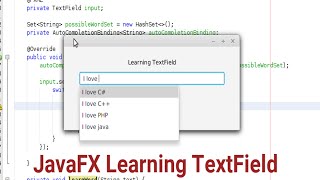 JavaFX with ControlsFX 3  Smart Learning TextFields [upl. by Eimilb]