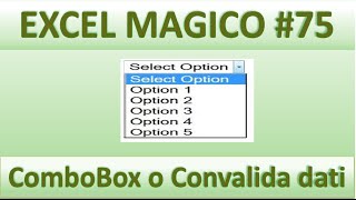 EM75 Menu a tendina di excel con Combo Box casella combinata o Convalida dati [upl. by Llehsam]