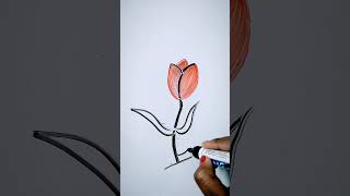 How to draw tulip 🌷 form letter Y howtodraw kidsdrawing shorts PalakEducationArts [upl. by Spence]