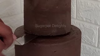 Stack a 2 tier cake with me shorts Cake Decorating Tutorials  Sugarpot Delights [upl. by Cosma]