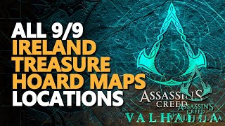 All Ireland Treasure Hoard Maps AC Valhalla Locations [upl. by Nedah854]