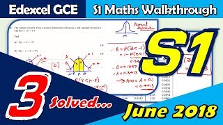 S1 Edexcel June 2018  Question 3 Walkthrough  Normal Distribution GCE Maths 6683 [upl. by Noel]