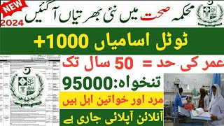 Health Department Jobs 2024 Latest Govt Jobs in Mehkma Health 2024 Professor Amir [upl. by Ennaer182]