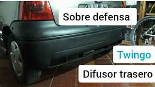 Instalación Defensa twingo Difusor trasero  mundo twingo [upl. by Lorrimor]