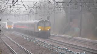 Caledonian Sleeper 1S25 and 1M16 Diversions at Welham Green 02042018  03042018 [upl. by Garretson758]