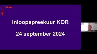 Inloopspreekuur over de KOR regeling en de veranderingen per 1 januari 2025 [upl. by Aneram]