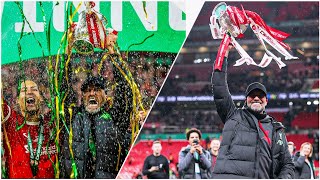 Jurgen Klopp Celebrates with Liverpool as they lift the Carabao Cup Trophy [upl. by Annerb]