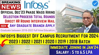 Infosys Biggest OFF Campus Recruitment Drive For 2024  2023  2022  2021  2020 2019  2018 Batch [upl. by Ahsetan]