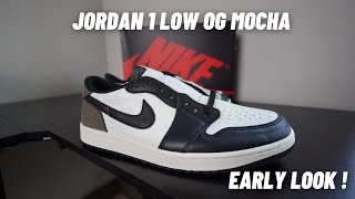 Air Jordan 1 Low OG Mocha Early Look On Feet Review amp Unboxing [upl. by Buck]