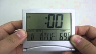 LCD Alarm Clock and Calendar with Indoor Temperature Display Meritline 265318 [upl. by Htrap189]