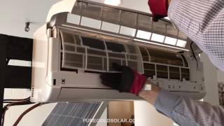 How to Change AC Filters on Hotspot AC DC 12 Solar Air Conditioner [upl. by Onifled801]