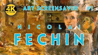 Nicolai Fechin Oil painting Art Screensaver 1 Learn how to paint Landscapes Classical music [upl. by Isahella]