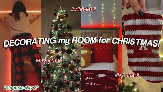 CHRISTMAS ROOM MAKEOVER 🌟 decorate my room with me for christmas decor haul  room tour [upl. by Nattirb]