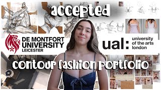 accepted contour fashion portfolio  personal statement  UAL London College of Fashion  DeMontfort [upl. by Onafets]