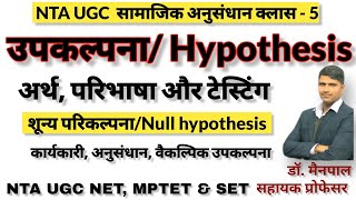 Upkalpana Hypothesisउपकल्पना  प्रकार शून्य परिकल्पना कार्यकारी उपकल्पना। अर्थ व परिभाषा ugc net [upl. by Berkin]