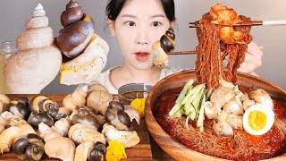 골불냉면🔥 내장까지 다 먹는 백골뱅이 아주 매운 해주냉면 먹방 Spicy Cold NoodlesNaengmyeon amp Sea Snail eating show mukbang [upl. by Hetti812]