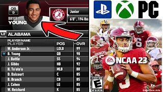 Updated 20222023 NCAA Football 14 Rosters CHANGES EVERYTHING PS3 Xbox360 amp PC [upl. by Cheatham]