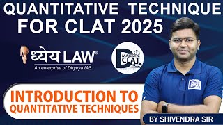 Quantitative Techniques for CLAT 2025 Introduction to Quantitative Techniques ll education clat [upl. by Nnylirak353]