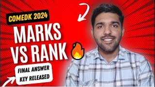 Comedk 2024  MARKS VS RANK 🔥🔥  Final answer key released  Kajla Vlogs [upl. by Alya]