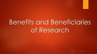 CHAPTER 36  Benefits and Beneficiaries of Research [upl. by Marsha627]