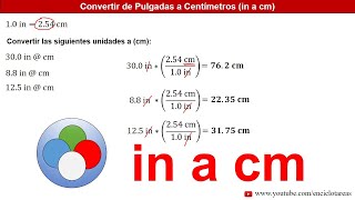 Convertir de centímetros a pulgadas utilizando la técnica de los paréntesis y fracciones [upl. by Wandy41]