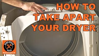 Clean Lint From Your Dryer Part 1  How to Take Apart a Maytag Electric Dryer [upl. by Agem]