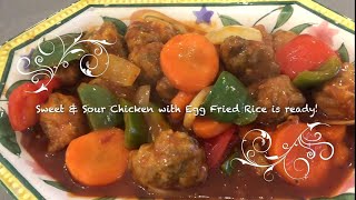 Sweet amp Sour Chicken with Egg Fried Rice  Chinese Takeaway Style  Oriental Chinese [upl. by Justine]