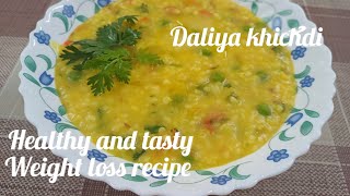 Daliya Khichdi Recipe  Daliya moong dal Khichdi  broken wheat recipe simple cooking [upl. by Rayford]