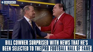 Bill Cowher gets surprised with news that hes been selected to the Pro Football Hall of Fame [upl. by Adnalahs]