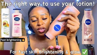 Step by step How to use a body lotion for it to brighten amp glow your skin 💯 Nivea even glow [upl. by Baldridge]