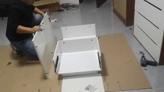 17 minute installation  1 Drawer Storage Coffee Tea Table with LED [upl. by Thompson]