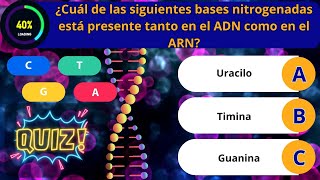 🧬ADN y ARN ¿Cuánto sabes Repasa conmigo Examenquizpreguntas y respuestas 💡Examen UNAM [upl. by Wynne972]