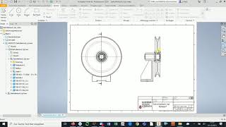 CAD Seilrollenbock  Zeichnung erstellen 3 Rillenkugellager im Schnitt [upl. by Jeu]