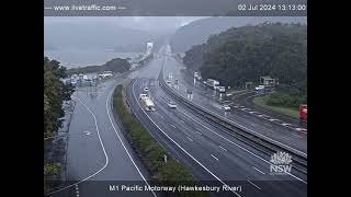 M1 Pacific Motorway at Hawkesbury River Bridge  2024Jul02  Australia [upl. by Atinal]