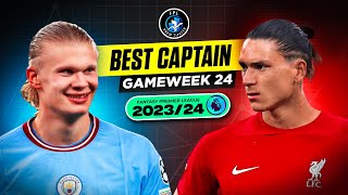 GW24 BEST CAPTAIN  Unbeatable Captain Picks  FPL 202324 [upl. by Atteve852]