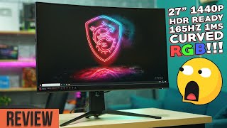 Monitor Gaming RGB 27quot 1440p 165Hz TypeC Curved MSI Optix MAG272CQR [upl. by Udella816]