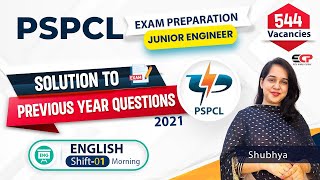 PSPCL 2021shift1 Morning PYQ Solutions  English  PSPCL JE EE amp CE preparation OnlineOffline [upl. by Oznohpla]