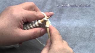 Breien basissteken Recht Duitse methode  Knit stitch German or Continental method [upl. by Noble]