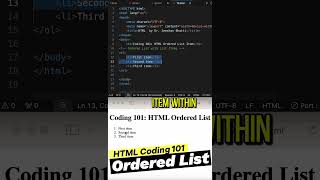 HTML Coding QampA 12 Which tag is used to define a list item in ordered list html coding shorts [upl. by Flavia49]