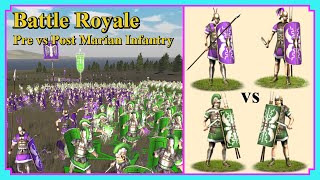 AI Pre vs Post Marian  Infantry Only  Battle Royale  Rome Total War [upl. by Ettelohcin]