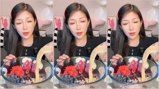 ASMR Eating Milk tea purple Rice🍝🍛 Igredients mentioned in description  Mukbang  Eating show [upl. by Treva]