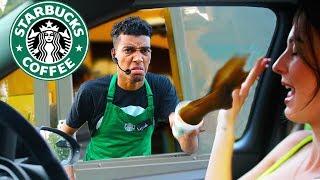 Fake Employee Prank At Starbucks Drive Thru [upl. by Marcelline148]