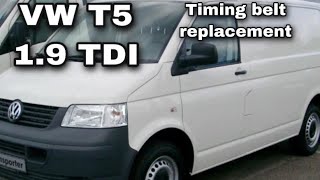 VW Transporter T5 19 TDI Timing belt  Water pump replacement [upl. by Irrej503]