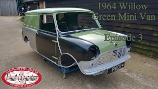 Willow Green 1964 Classic Mini Van Bodyshell Restoration Ep 33 [upl. by Okihcim24]