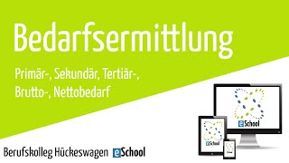 Bedarfsermittlung und Bedarfsarten einfach erklärt Primär Sekundär Nettobedarf Bruttobedarf [upl. by Anigar]